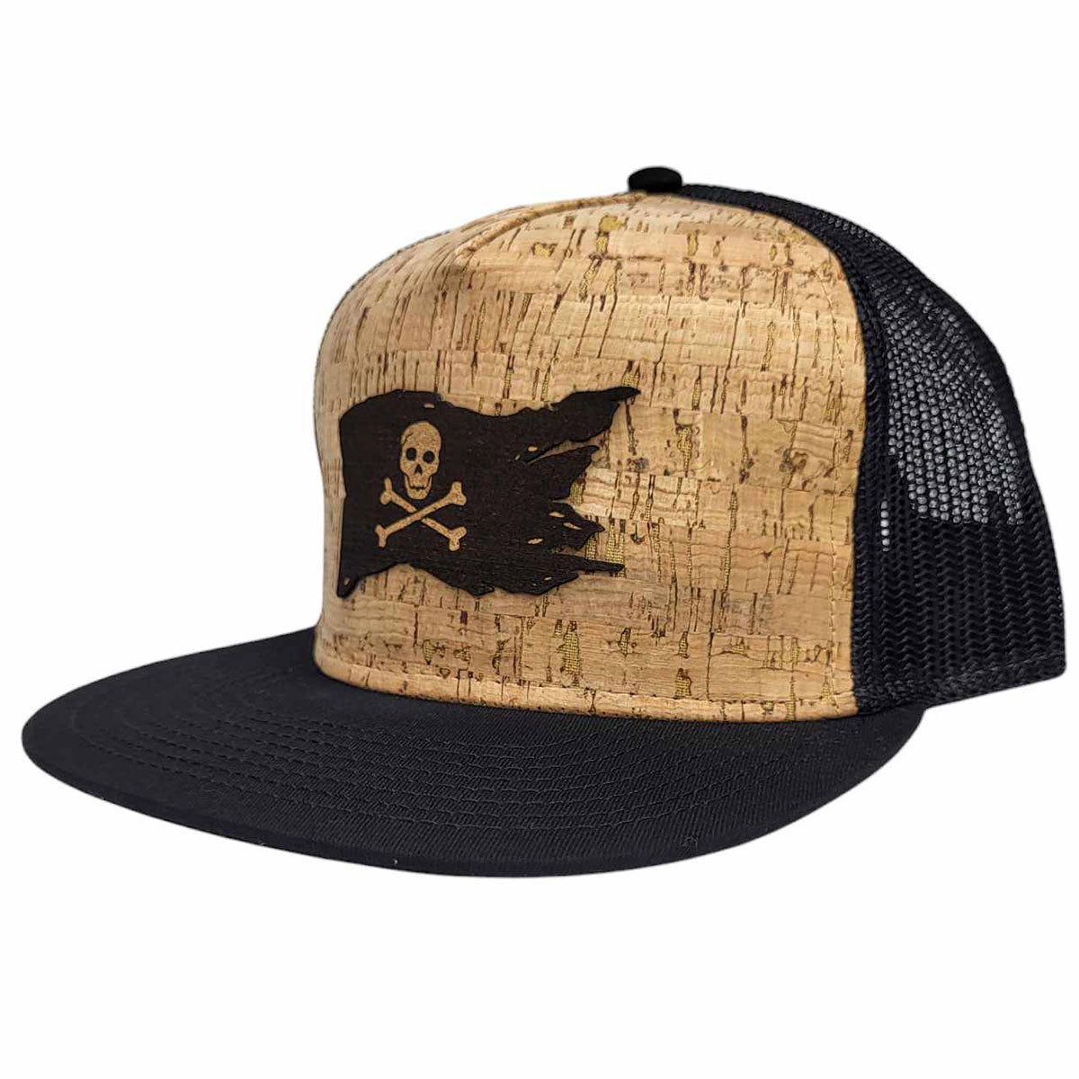 Pirate Flag Flat Bill Cork Hat