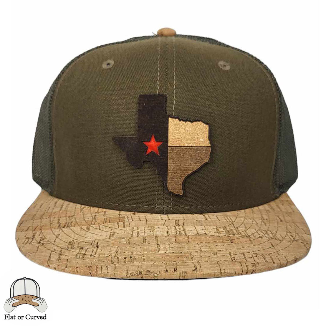 The Texan Cork Flat or Curved Hat