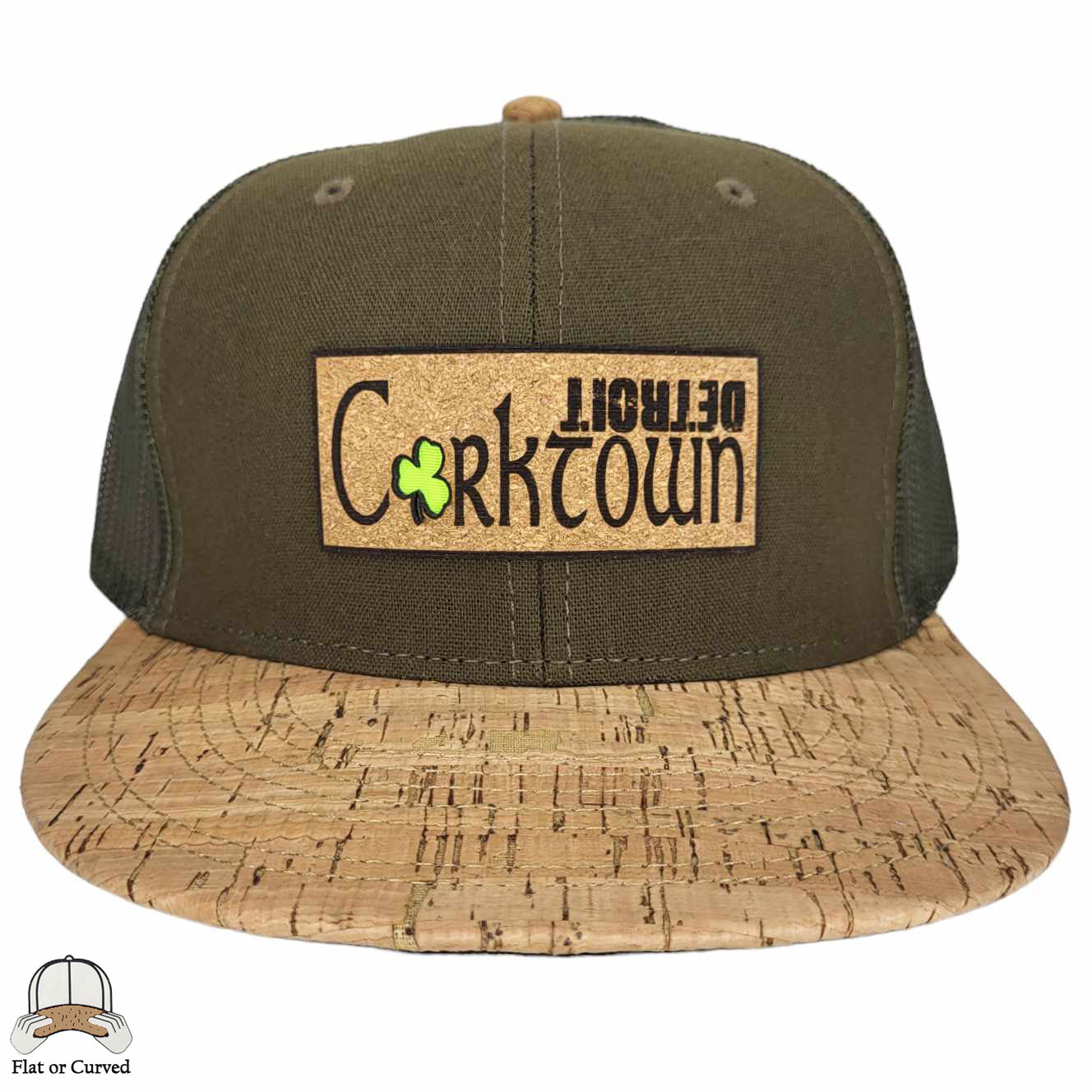 Corktown Detroit Cork Flat or Curved Hat
