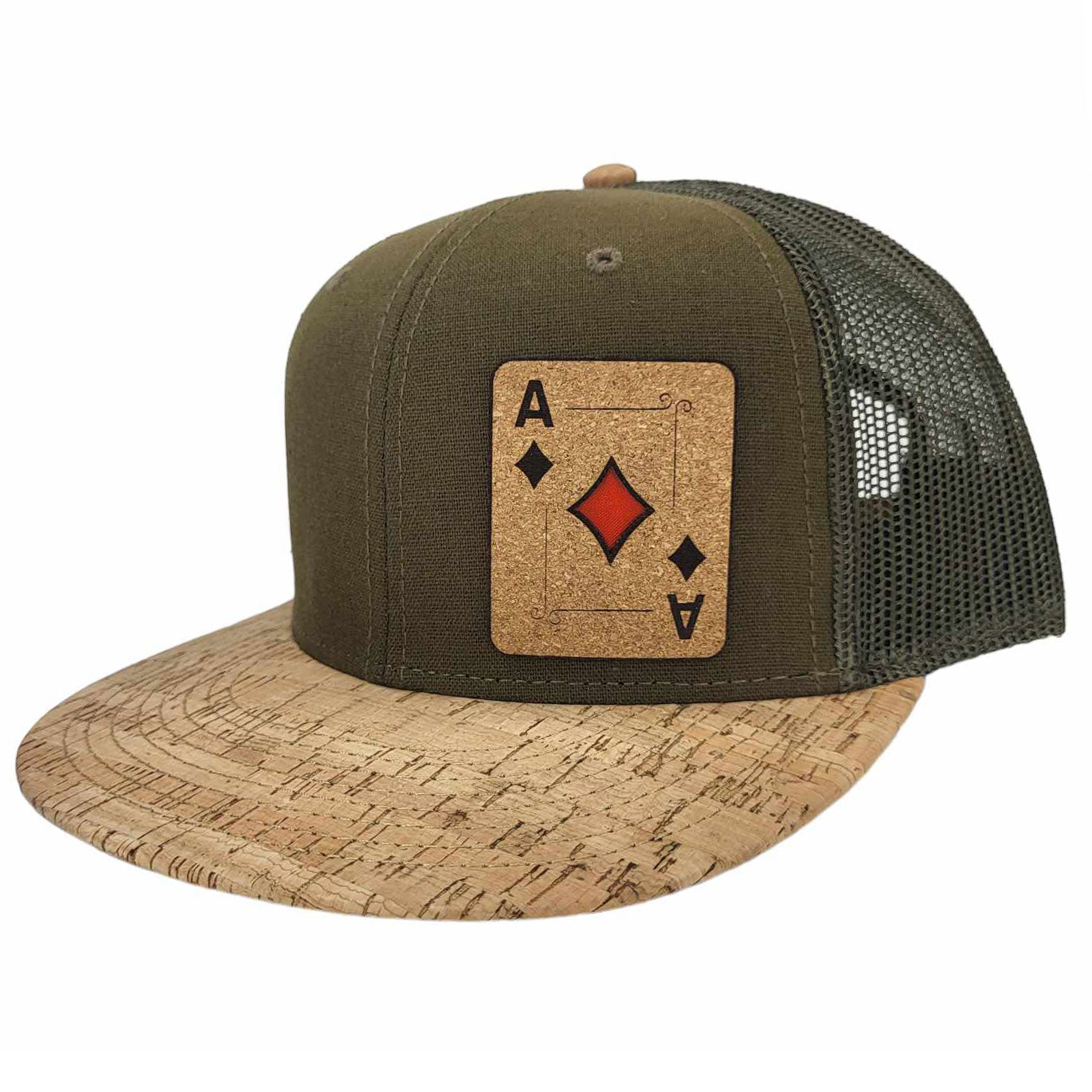 Ace Of Diamonds Cork Flat or Curved Hat