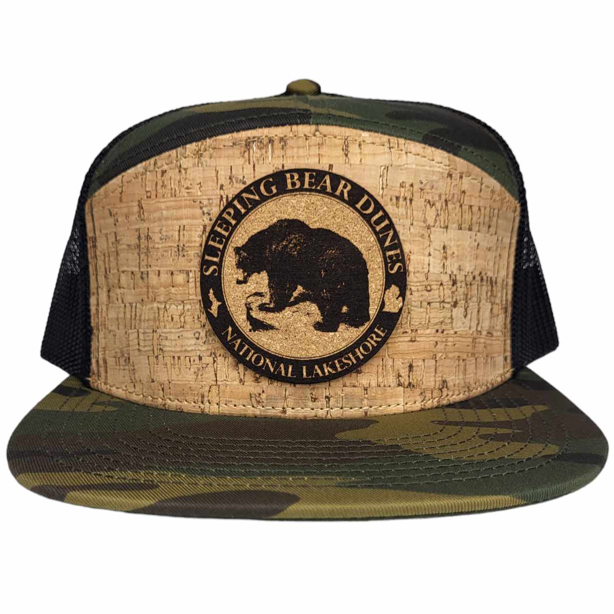 California Republic Bear Camo Hat - Embroidered 3D Design, Adjustable One Size Fits Most