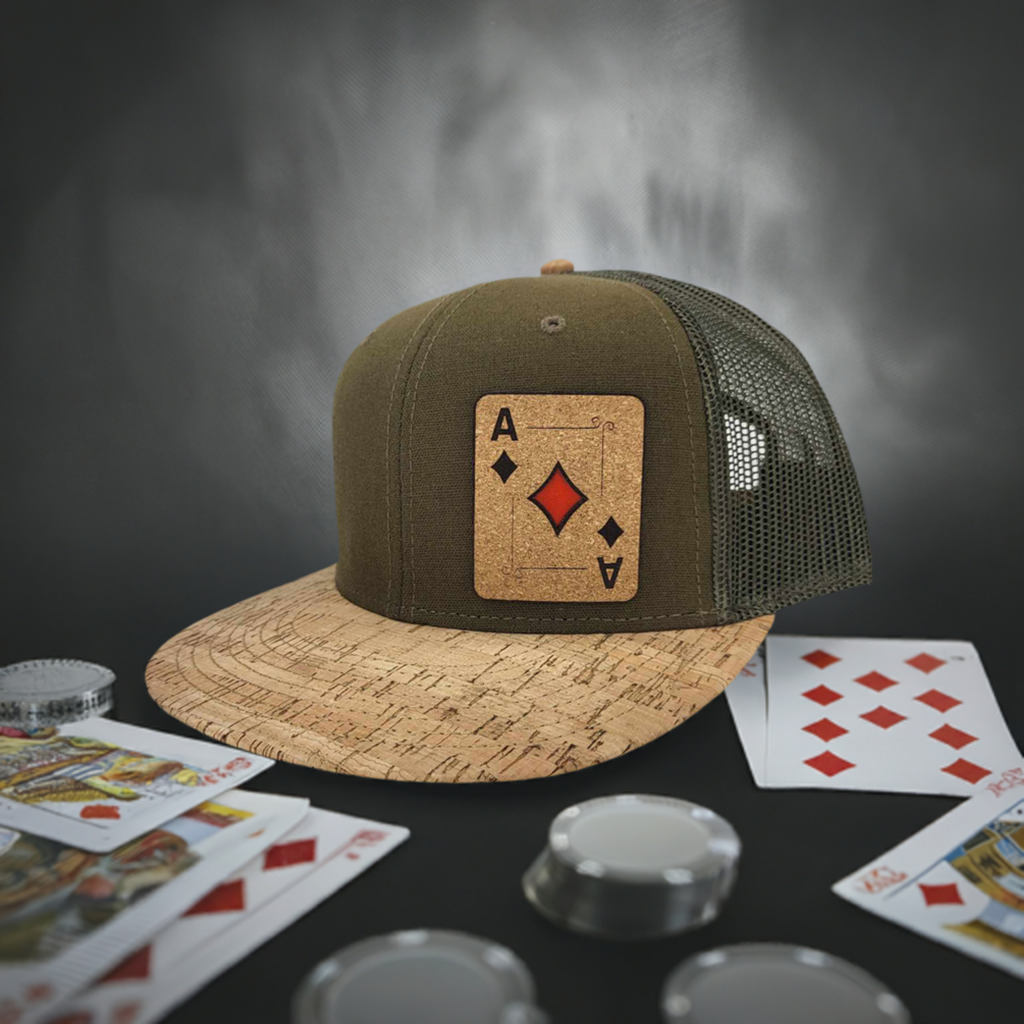Ace Of Diamonds Cork Flat or Curved Hat