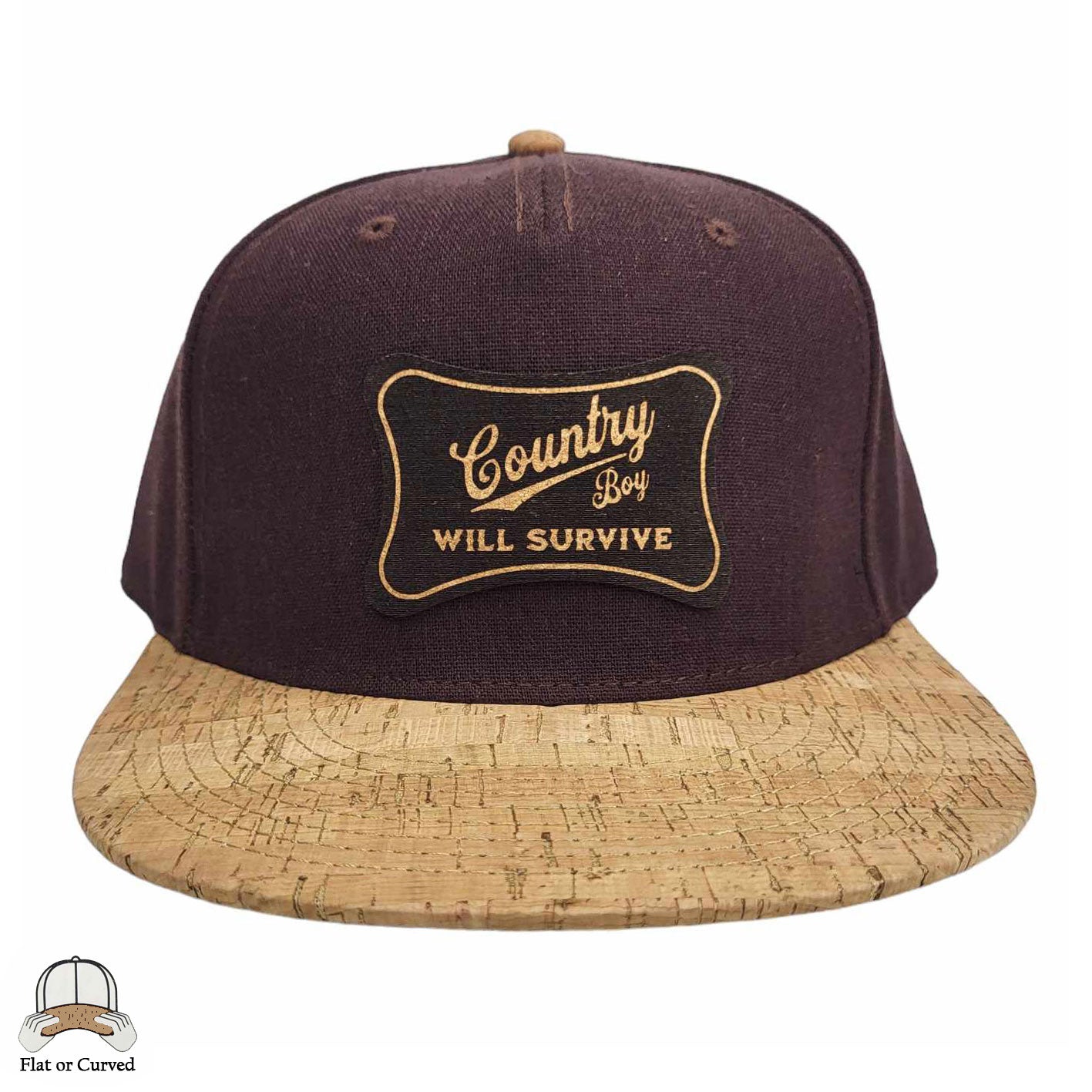 Country Boy Cork Flat or Curved Hat