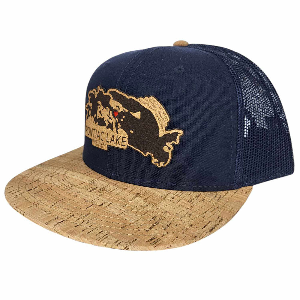 Pontiac Lake Michigan Flat or Curve-able Cork Hat