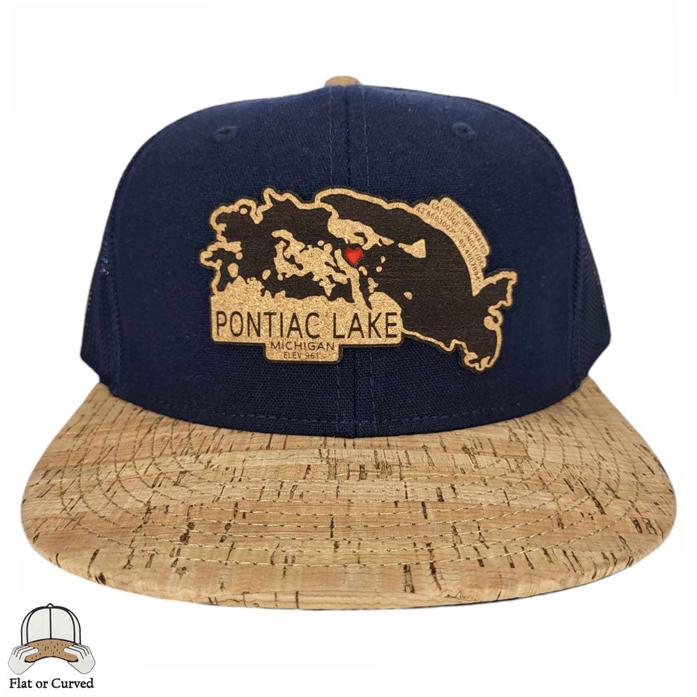 Pontiac Lake Michigan Flat or Curve-able Cork Hat