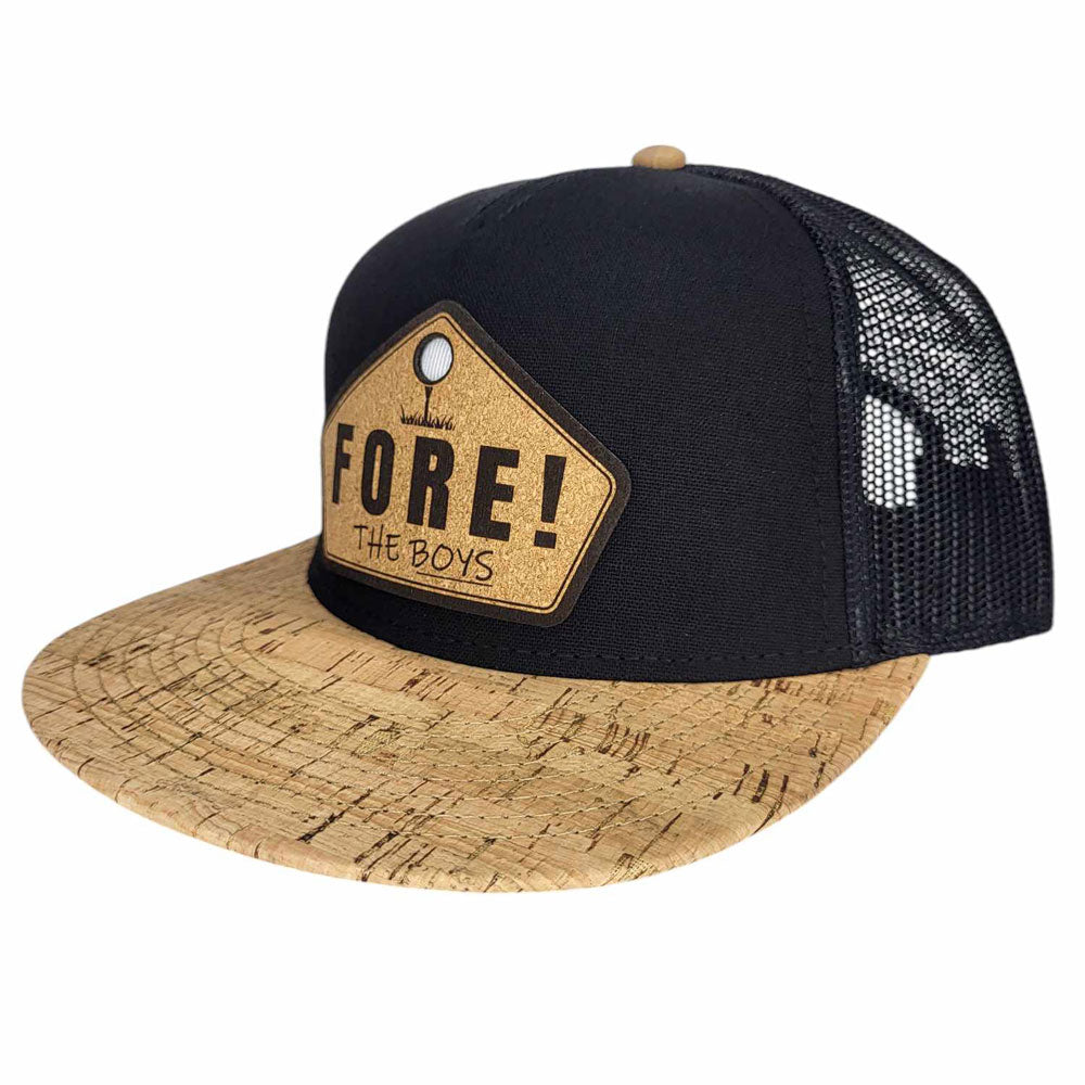 FORE The Boys Golf Cork Flat or Curved Hat