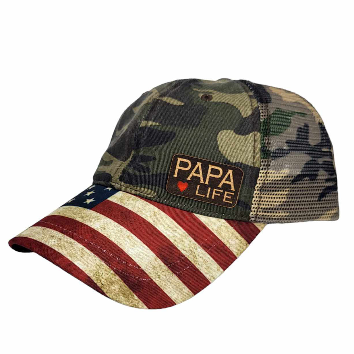 Papa Life America Flag Bill Hat
