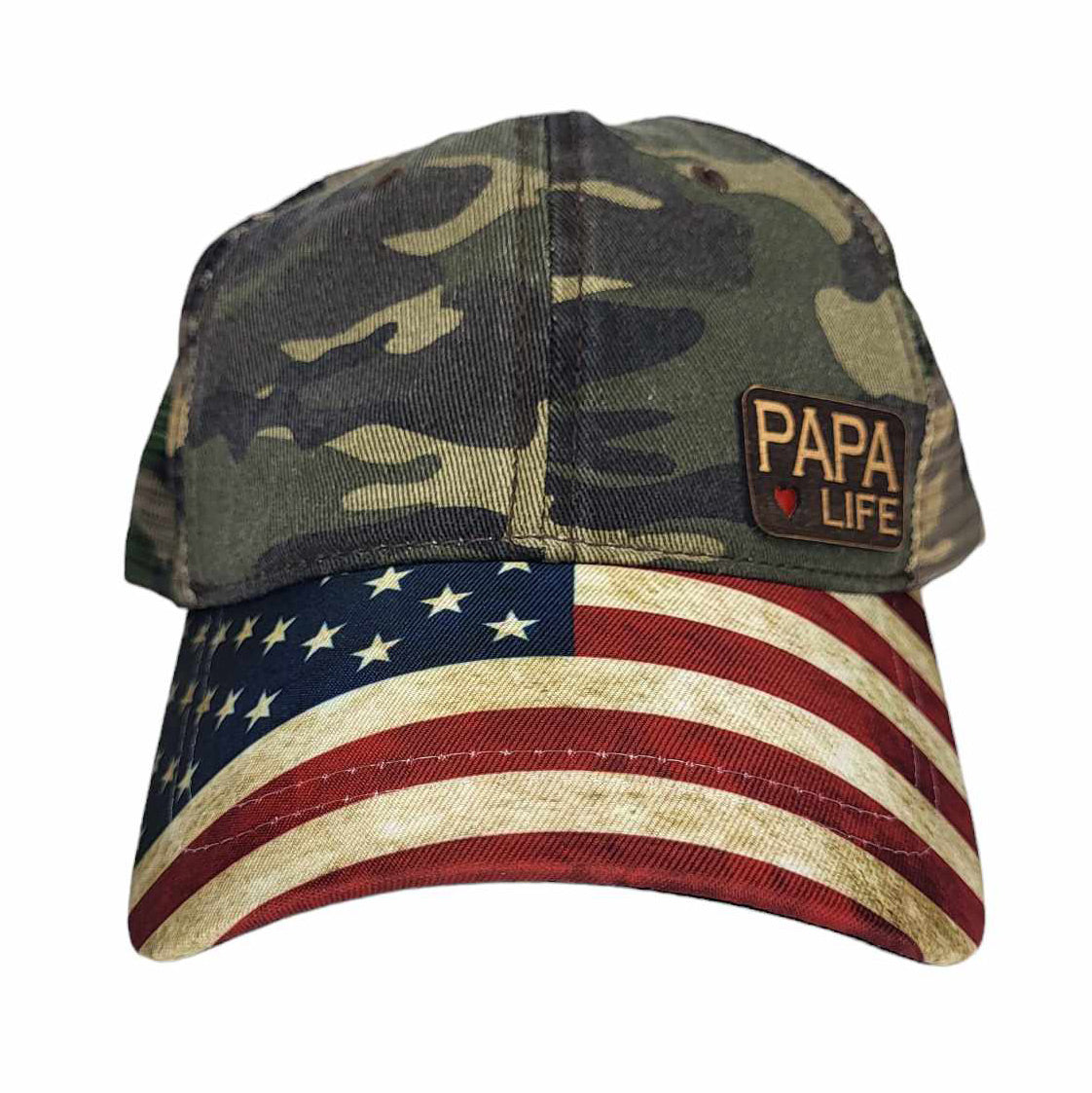 Papa Life America Flag Bill Hat