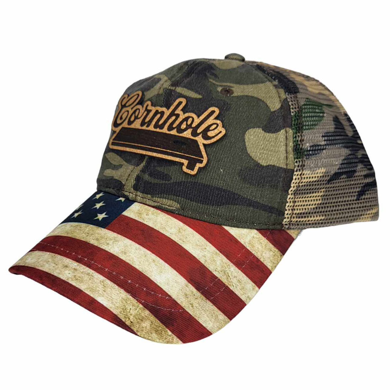 Cornhole America Flag Bill Hat