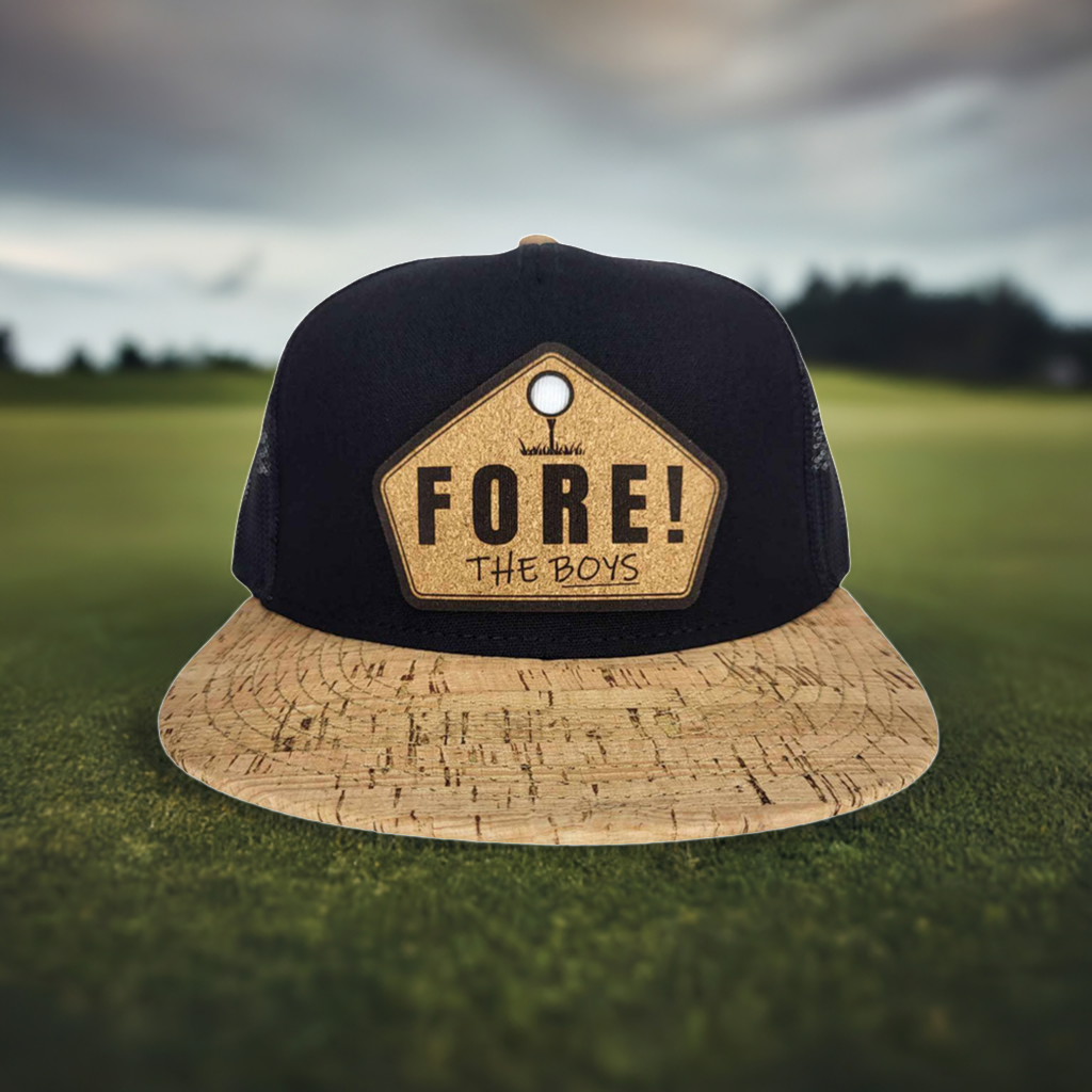 FORE The Boys Golf Cork Flat or Curved Hat